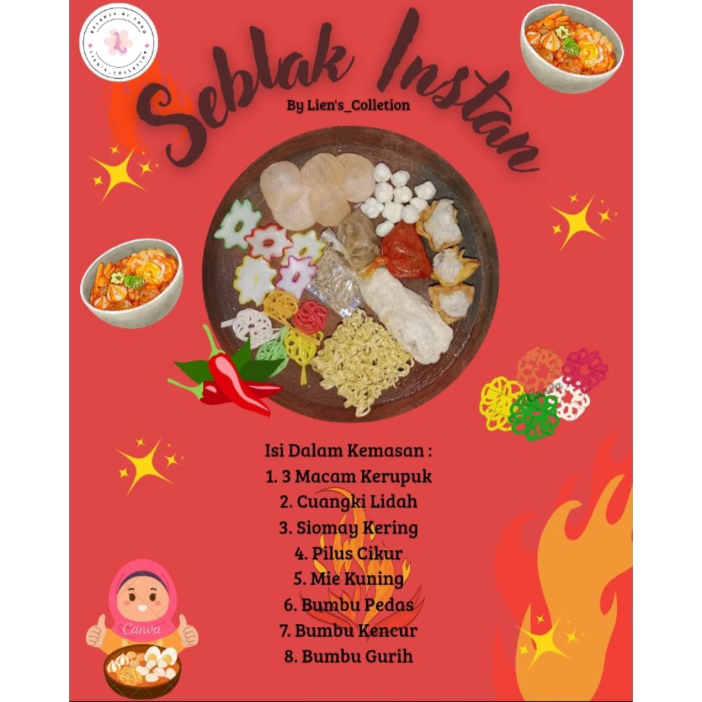 

Seblak Instan Pedes Nagih By Lien's_Collection 1 Paket isi 5
