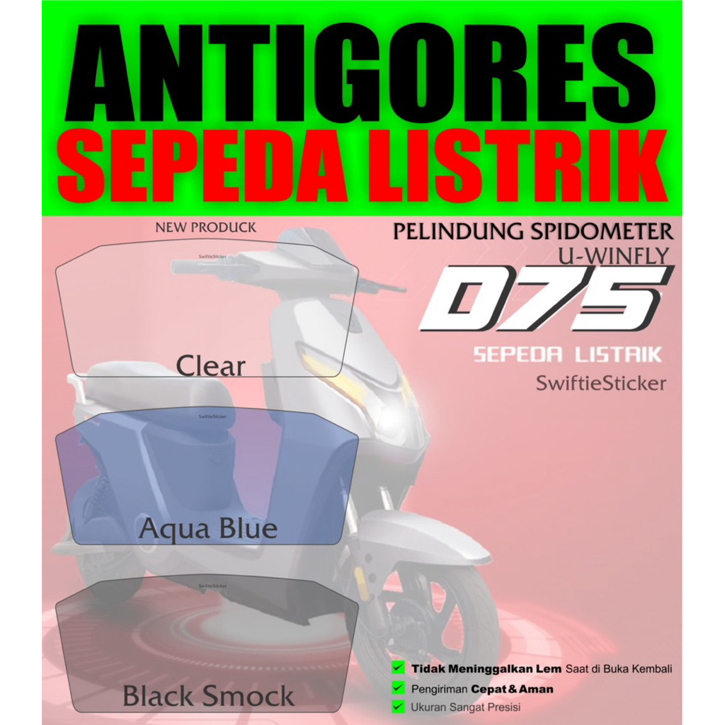 Anti Gores Speedometer Uwinfly D75 | Pelindung Layar Sepeda Listrik D75 – Anti Gores Sepeda Listrik 