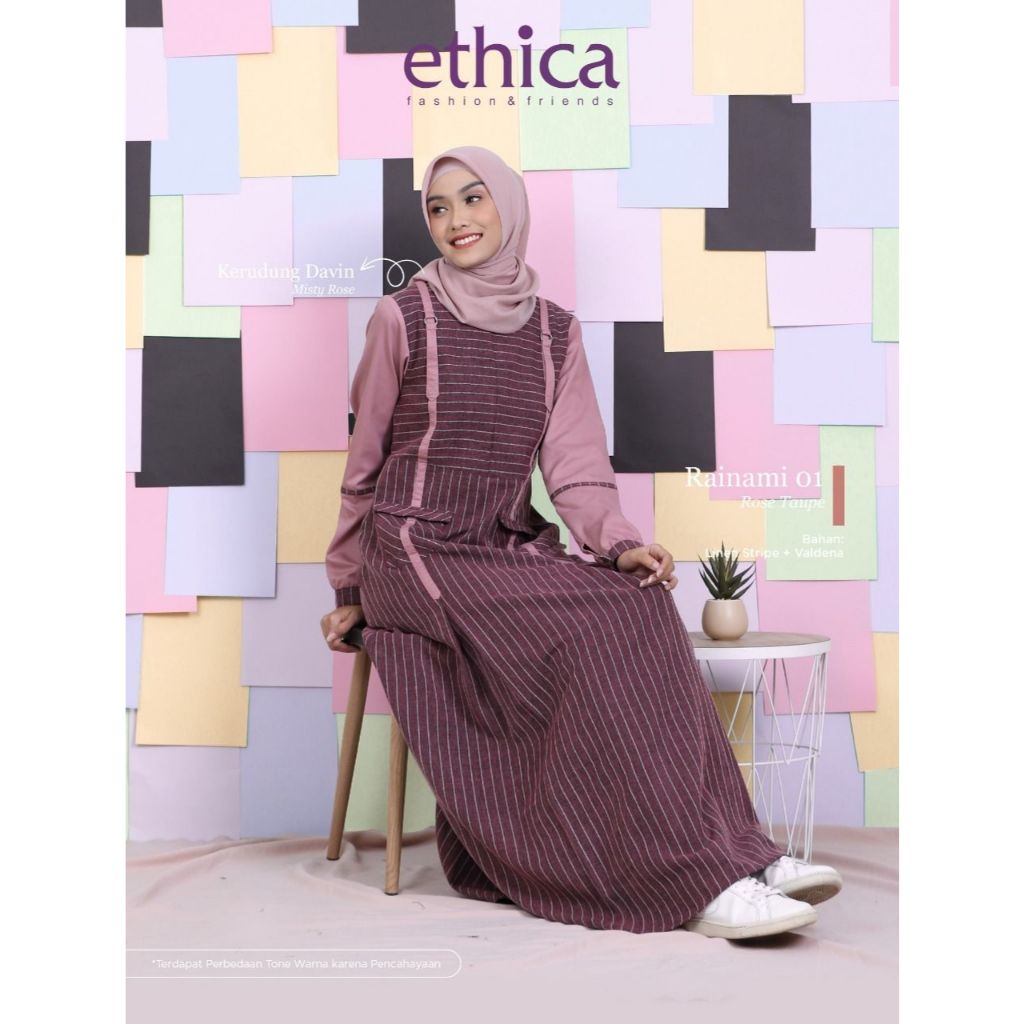 Ready Stok Gamis Rainami 01 Rose Taupe Size S by Ethica - Kampung Butik Mazaya