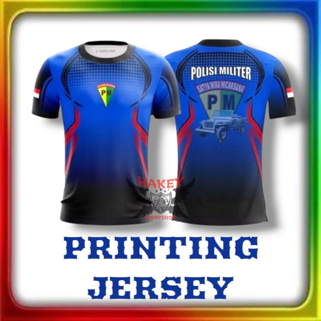 Baju Kaos Pm Pomad Polisi Militer / T-shirt Kaos Jersey Printing Pm Pom Polisi Militer Premium