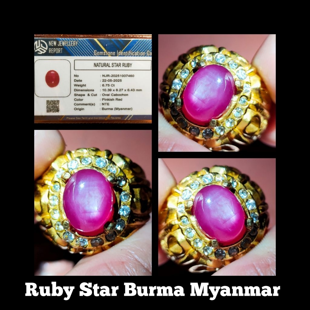 CINCIN BATU PERMATA RUBY STAR BURMA