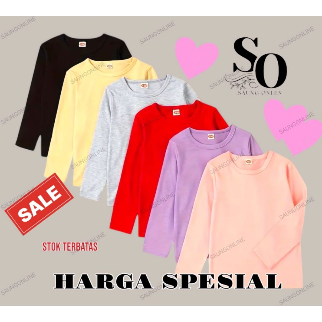 Baju Manset Anak Perempuan 2-13 Tahun Manset Anak Bahan Spandex Rayon Manset Baju Anak dalaman Harga