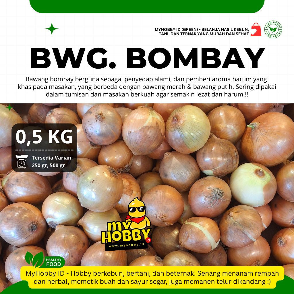 

Bawang Bombay Segar! Bagus, Harum Berkualitas. Bombai Onion Murah, Cita Rasa Sedap Wangi. MyHobby ID
