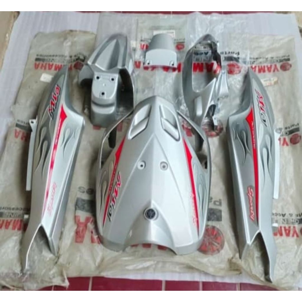 cover body Mio sporty silver/abu  original bodi Mio abu abu original body fullset silver ori 5tl