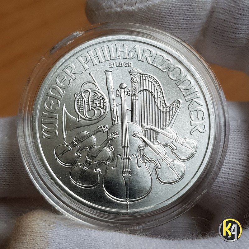 Koin Perak Murni Asli Philarmonic 99.999 1Troy Ounce