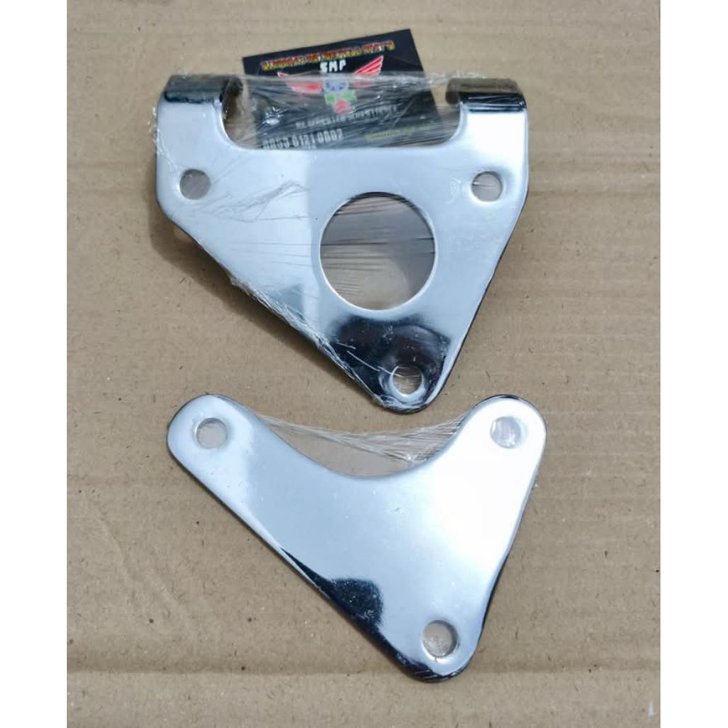 Bracket mounting Head pangkon mesin dudukan koil Honda CB100 CB125 GL100 GL125 original sudah chrome