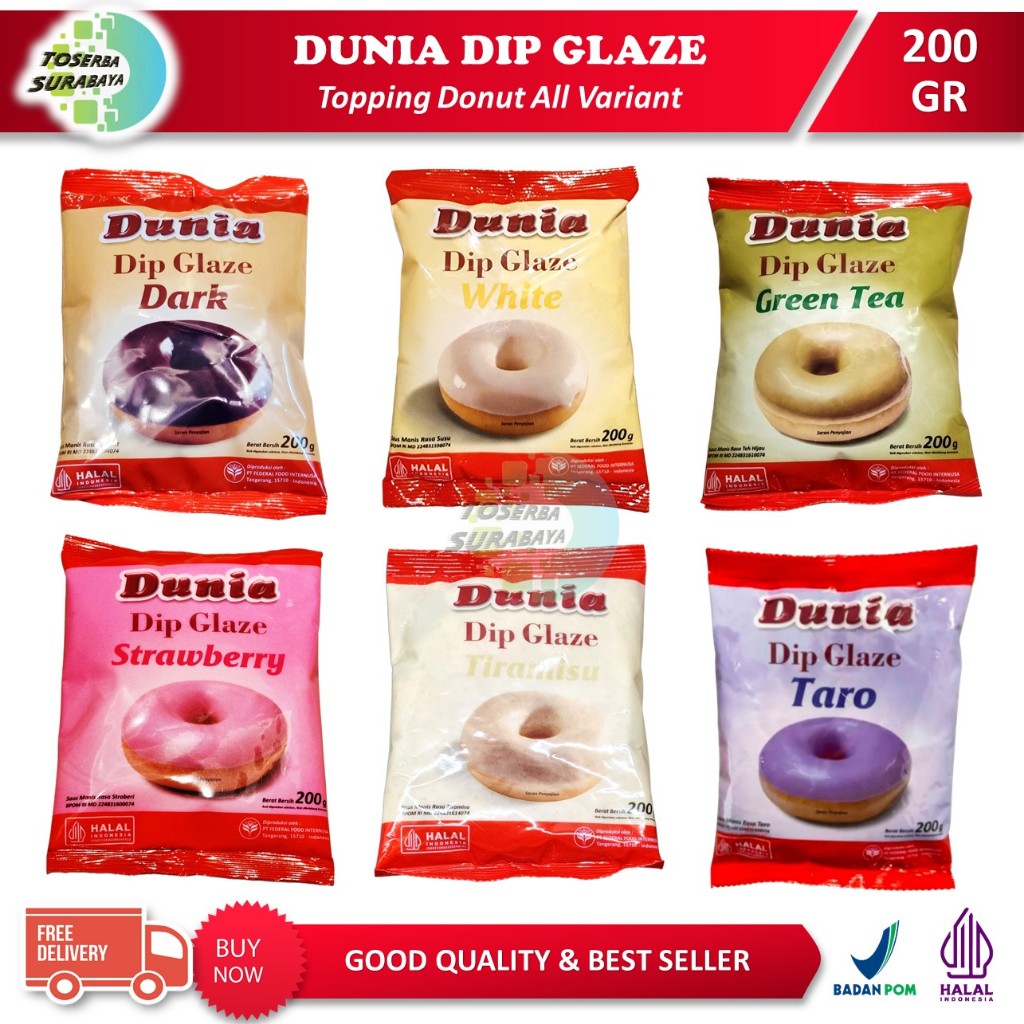 

DUNIA Dip Glaze 200gr - Glaze DUNIA Topping Donut - BEST SELLER