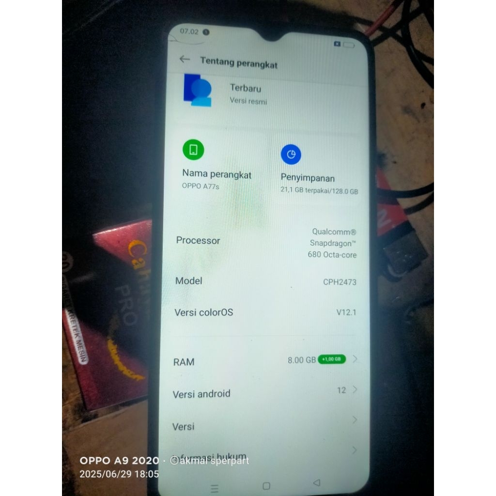 MESIN OPPO A77s, RAM 8/128 REFURBISH