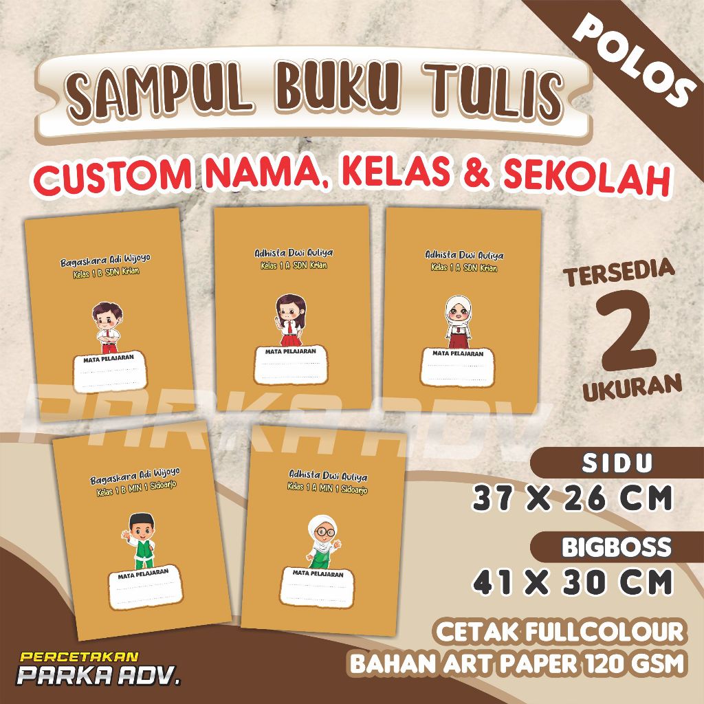 

SAMPUL BUKU TULIS Coklat Custom POLOS