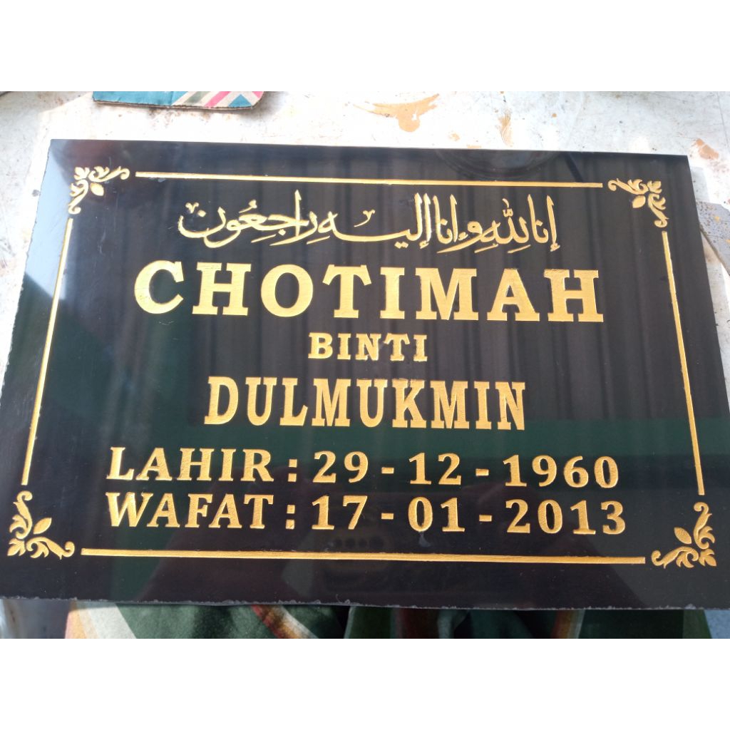 Lempengan Nama Batu Nisan - Batu Nisan Granit 30x40