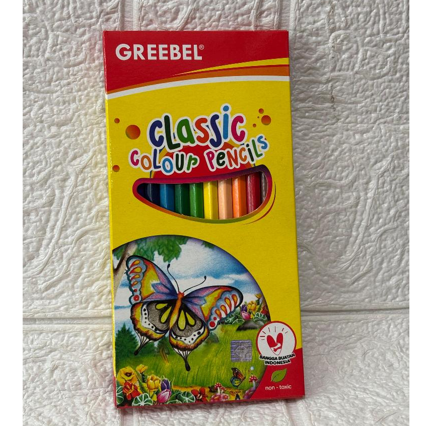 

Pensil Warna / Kelir GREEBEL Classic Colour Pencils Isi 12 (Panjang)