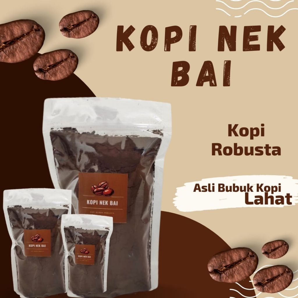 

Kopi Nek Bai | Kopi Bubuk Robusta Lahat Asli 250 gram/ ¼ kg