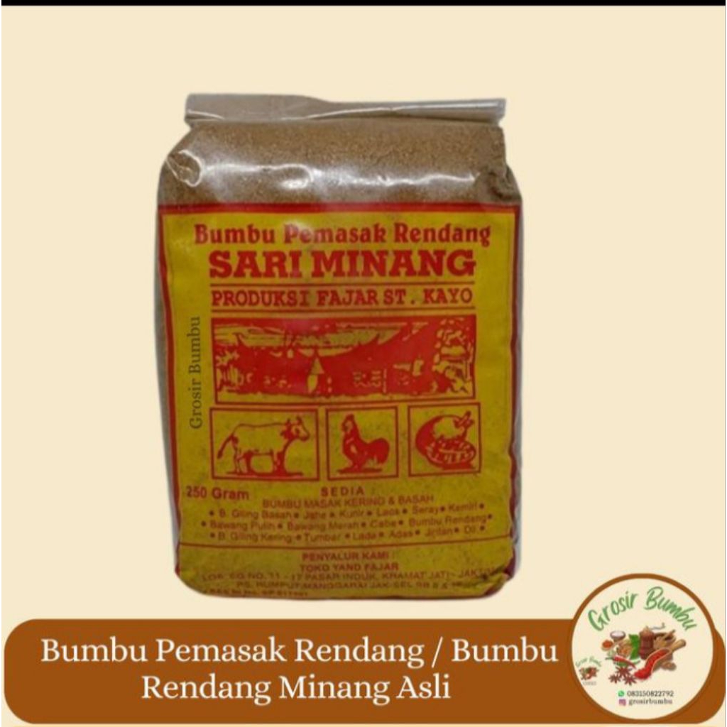 

bumbu pemasak rendang 500gr/bumbu rendang minang asli ¹⁰⁰%