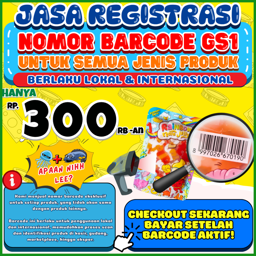 RegistrasiNomorBarcodeGS1Untuk Scanner Honeywell Barcode GS1 - Barcode GS1 EAN13 untuk Mesin Scanner