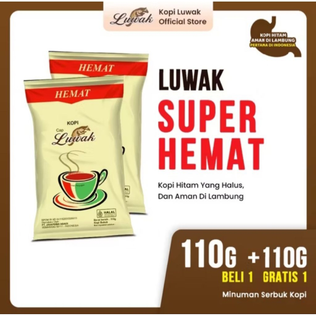 

Luwak Kopi Super Hemat 110g+110g isi 2pack‼️((Beli 1 Gratis 1))‼️