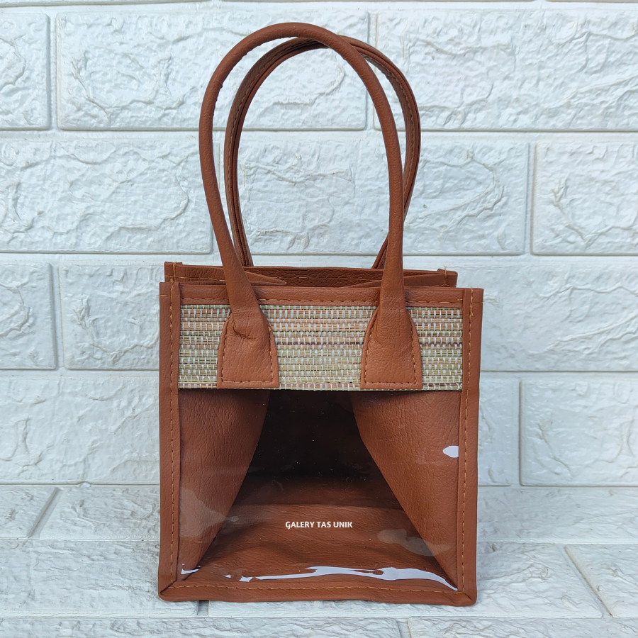 

Tas Hampers Mika Mendong (Carbella) Untuk 2 Toples Biggy Keranjang Parcel Mika Transparan Hari Raya