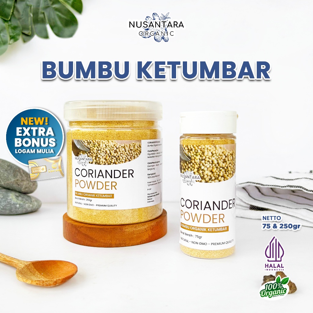 

Nusantara Organic Ketumbar Bubuk Dapur Coriander Powder Organik Bumbu Masak Tanpa Campuran