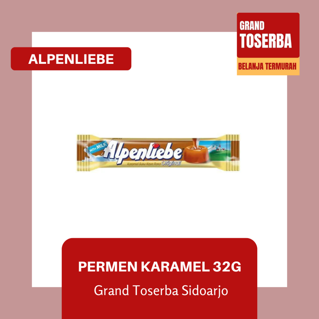

ALPENLIEBE 32g (Isi 9 butir) / PERMEN SUSU KARAMEL / KEMASAN STIK TRAVEL SIZE