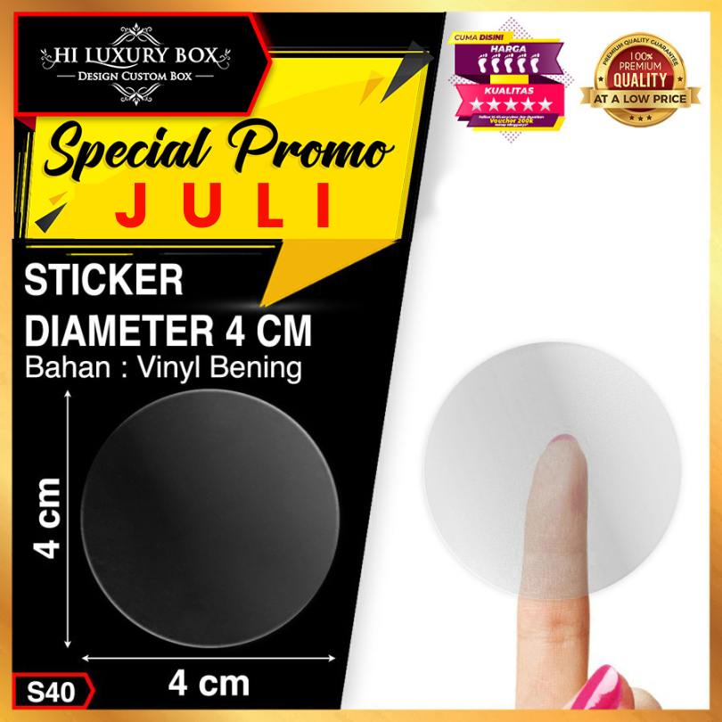 

Sticker Bulat Murah|Sticker Vinyl|Sticker Bening|Sticker 4cm|S40