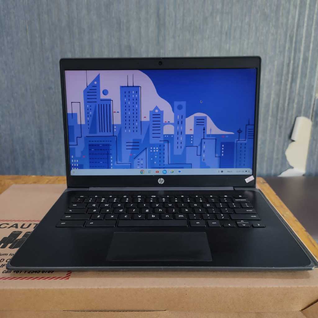 #14 Inc #N4020  Laptop HP ChromeBook 14 G6, Seri Baru, Super Slim, Cantik, Lengkap, Black Sticker
