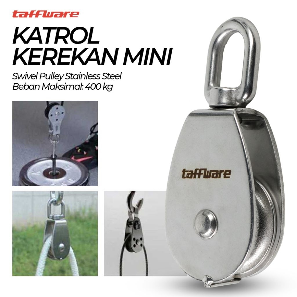 Katrol Kerekan Mini Serbaguna Swivel Pulley Stainless Steel M50