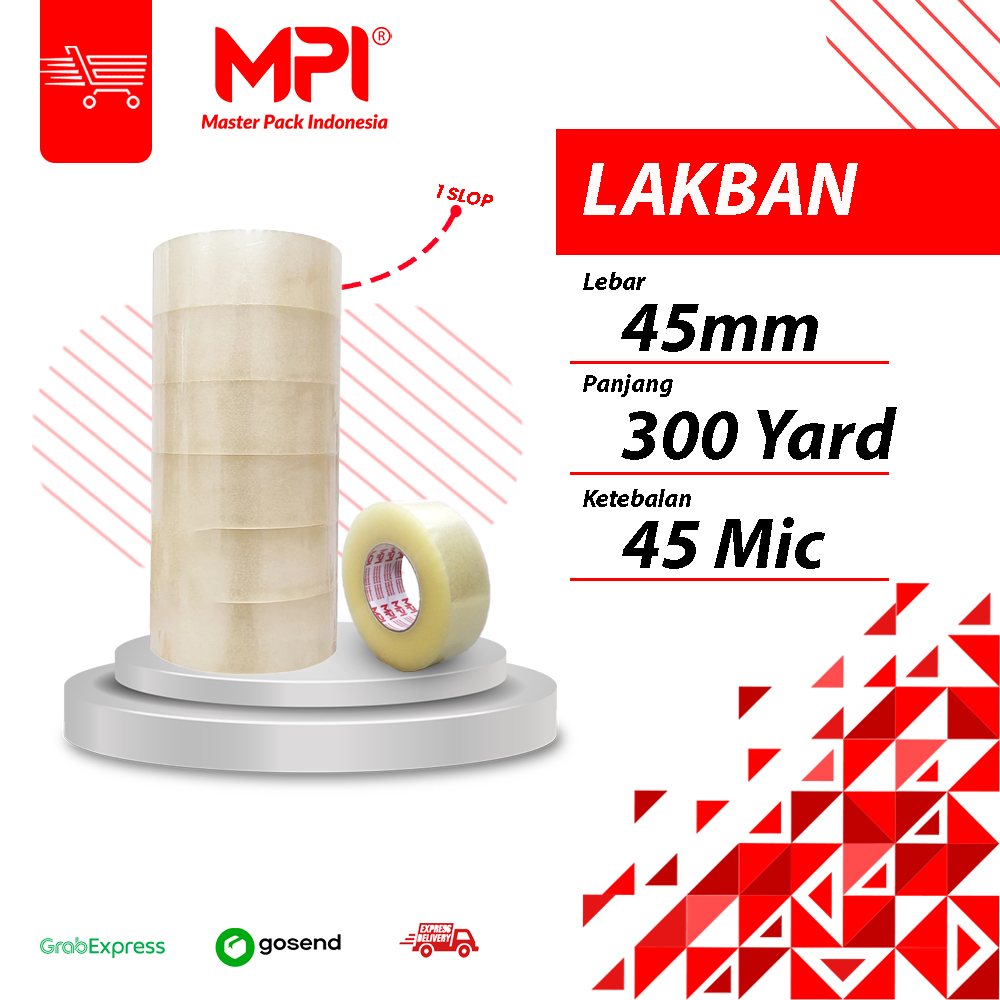 

1 SLOP [ 6 PCS ] LAKBAN 45MM X 300 YARD - BENING & COKLAT 45 MIC MASTER PACK INDONESIA