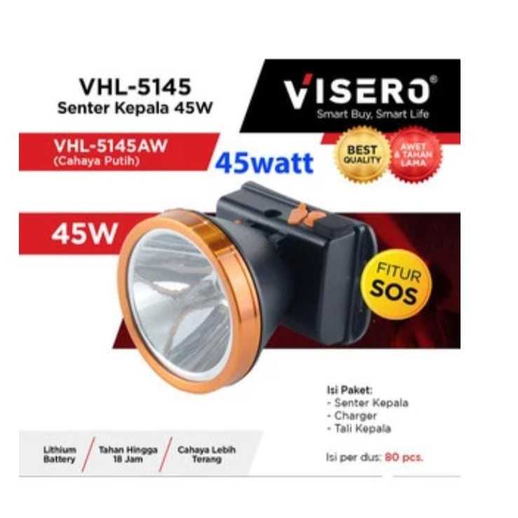 RG7562 Senter kepala 45w cahaya putih VISERO VHL-5145 45w head lamp headlamp by PCM LTC GLODOK
