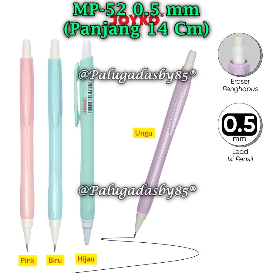 

(1 Biji) Pensil Mekanik JOYKO MP-52 0.5 mm / Mechanical Pencil Joyko MP-52 0.5 mm (1 Biji)