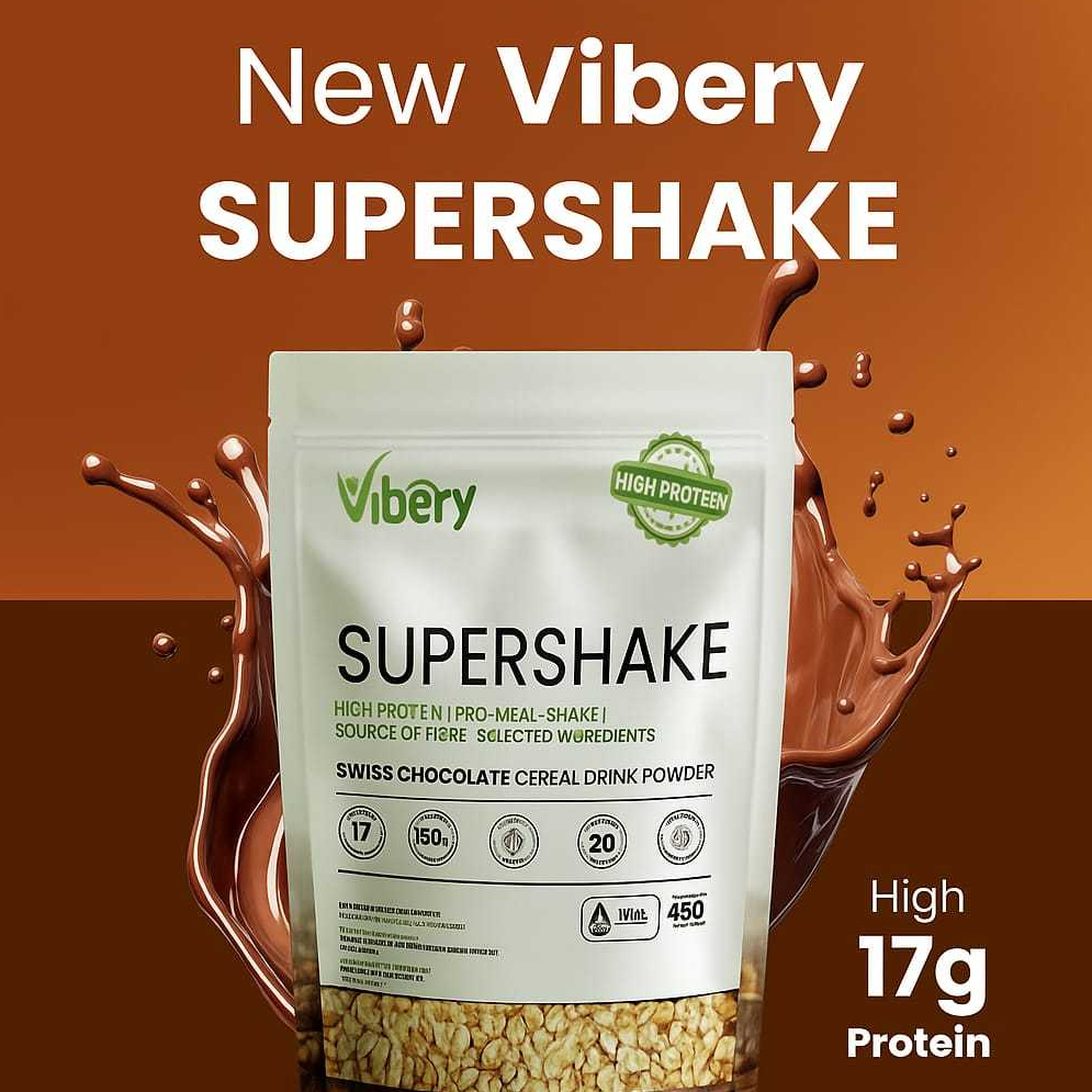 

VIBERY SUPERSHAKE SWISS CHOCOLATE MINUMAN CEREAL TINGGI PROTEIN 17 GR