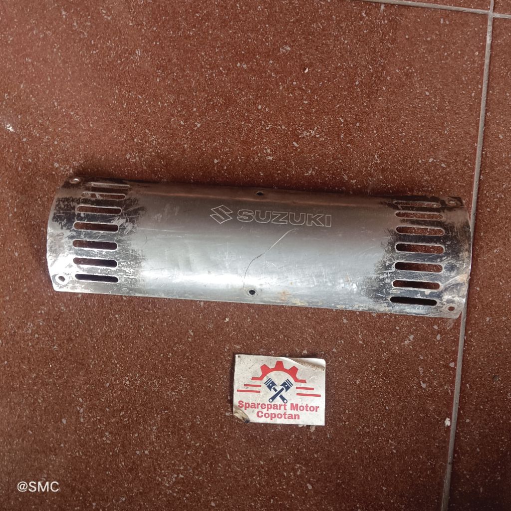 emblem knalpot tulisan kenalpot suzuki shogun kebo shogun r 110 ori