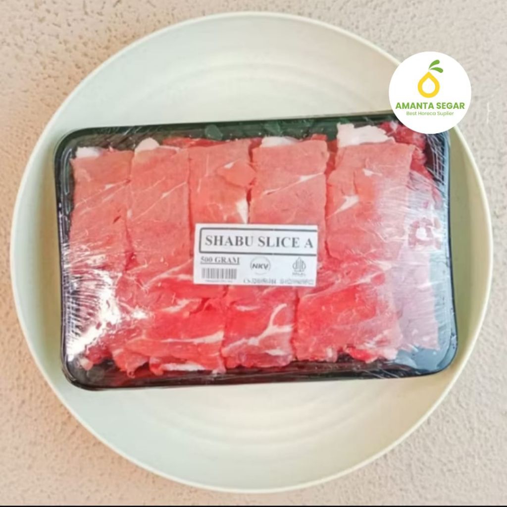

Amanta Segar Bogor | Daging Sapi Shabu Slice A Beef 500gr Gram Low Fat Freshly Frozen Halal Premiun