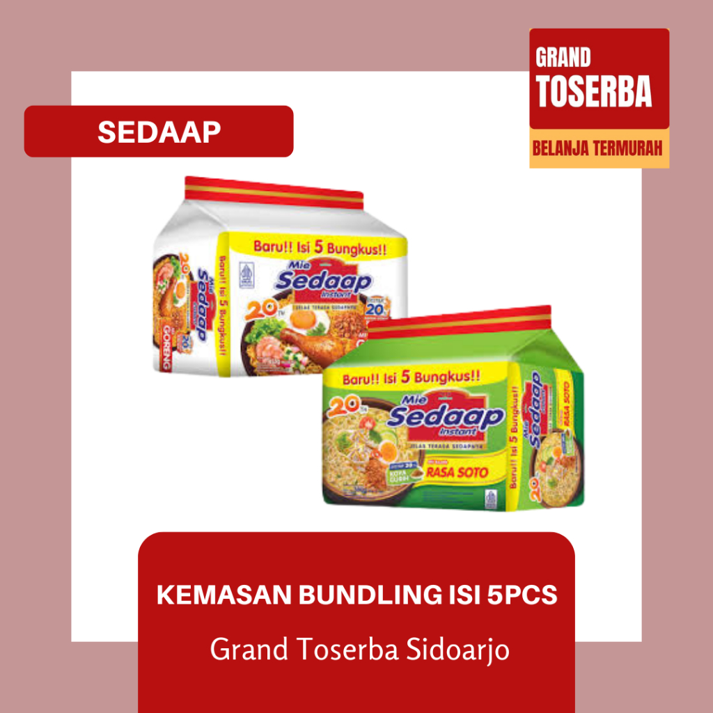 

MIE SEDAAP (Isi 5pcs) GORENG & SOTO / MIE INSTAN / MAKANAN RINGAN