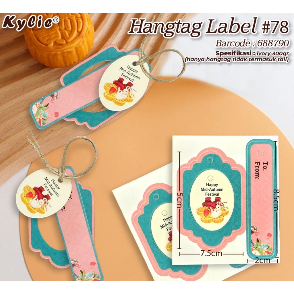 

Hangtag Label 78| Dekor Dus Kue| Gantungan Box Kue ( 1 Bal 50 Set ) / Hangtag untuk box