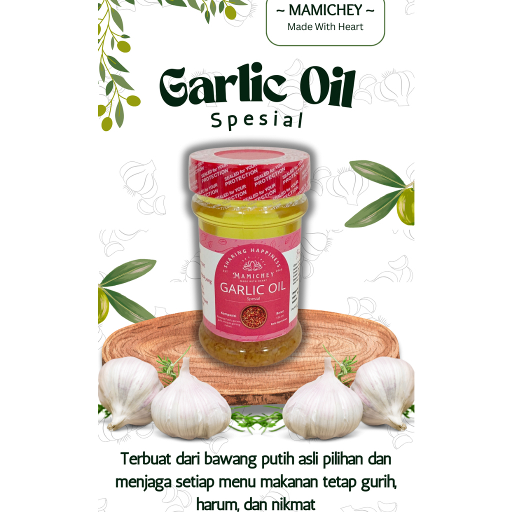 

Mamichey - Garlic Oil Spesial siap pakai - 100% garlic asli siap menyedapkan setiap masakan