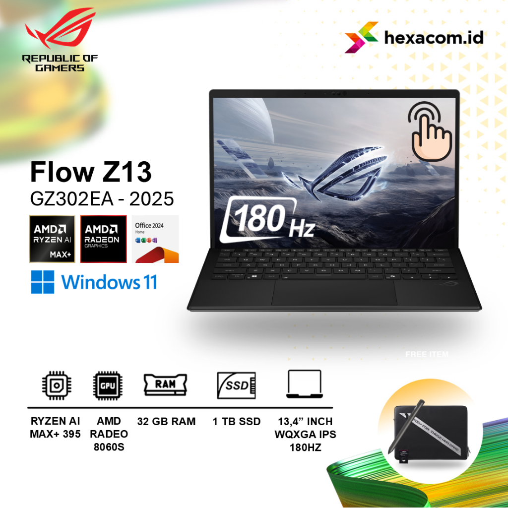 Asus ROG Flow Z13 GZ302EA Ryzen AI MAX+ 395 32GB 1TB SSD 13.4" 2.5K 180HZ 2IN1 TOUCH