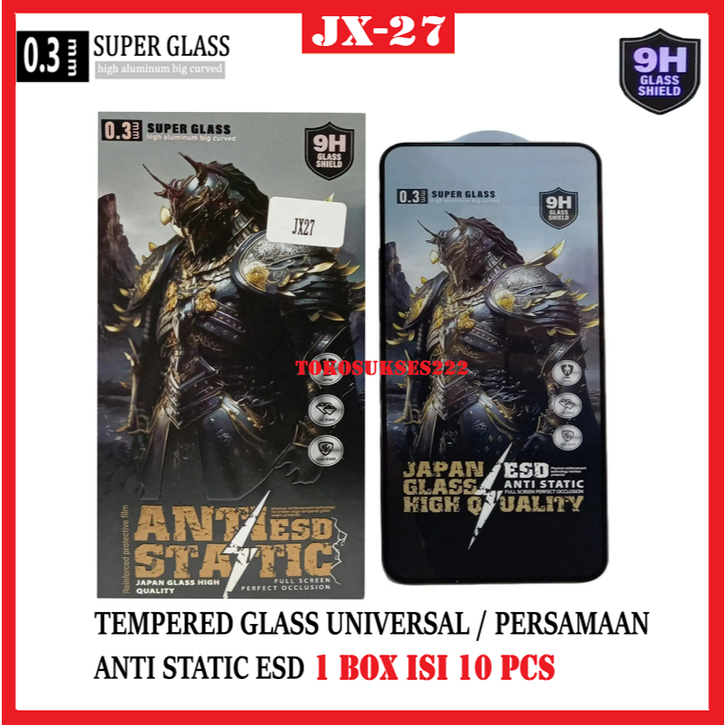 1 Box isi 10 pcs Tempered Glass Full Screen JX-27 Universal Japan Glass High Quality ESD Anti Static