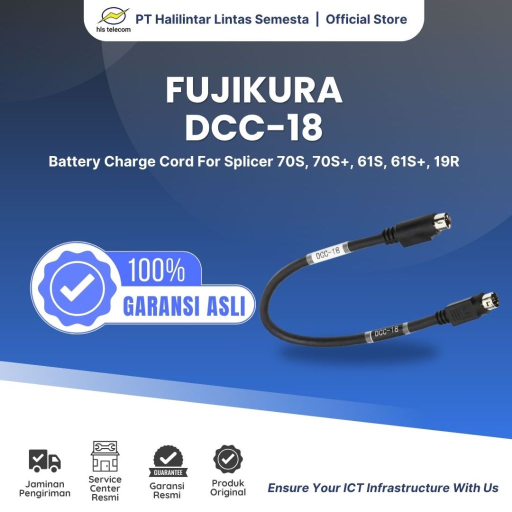 FUJIKURA - Kabel DCC-18 DCC18 | Kabel Baterai untuk Splicer 70S, 70S+, 61S, 61S+,19R