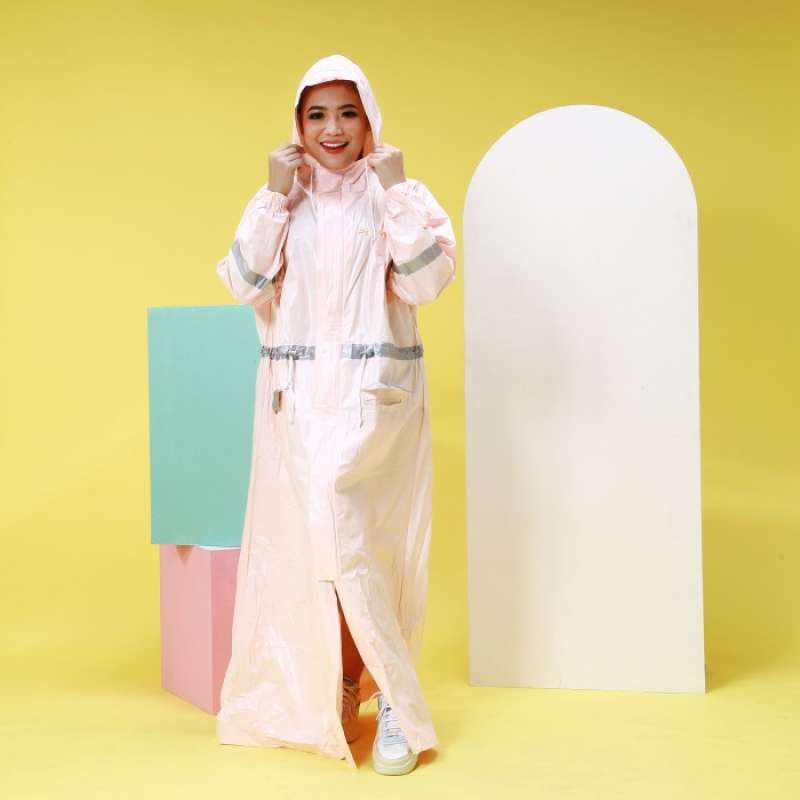 Plevia Jas Hujan Wanita Gamis Terusan Raincoat Dewasa Salsabila Lucu Fashion Trendy