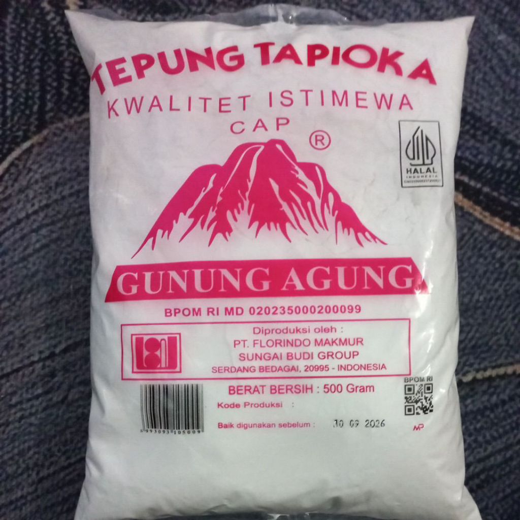 

TEPUNG TAPIOKA GUNUNG AGUNG 500 GR/TEPUNG SINGKONG