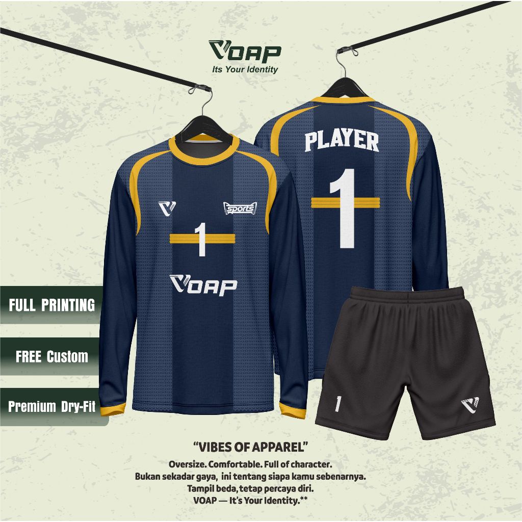 JERSEY KIPER BAJU JERSEY FUTSAL BAJU KIPER BOLA BISA CUSTOM DESIGN FULL PRINTING GRATIS NAMA LOGO DA