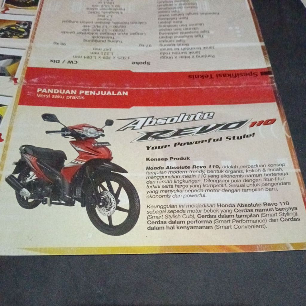 poster brosur leaflet Honda absolute Revo 110