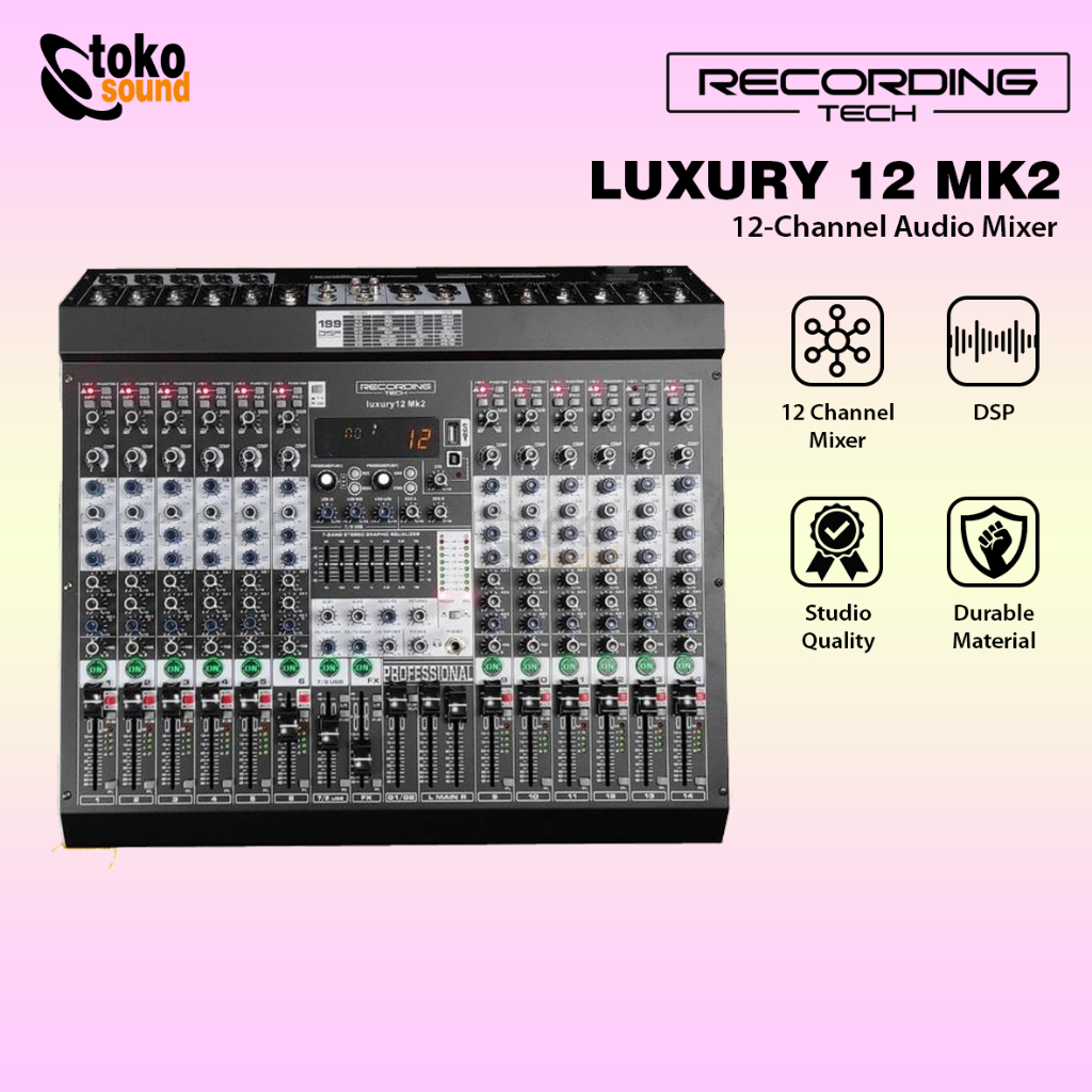 Recording Tech Luxury 12 MK2 - 12 Channel Audio Mixer Analog
