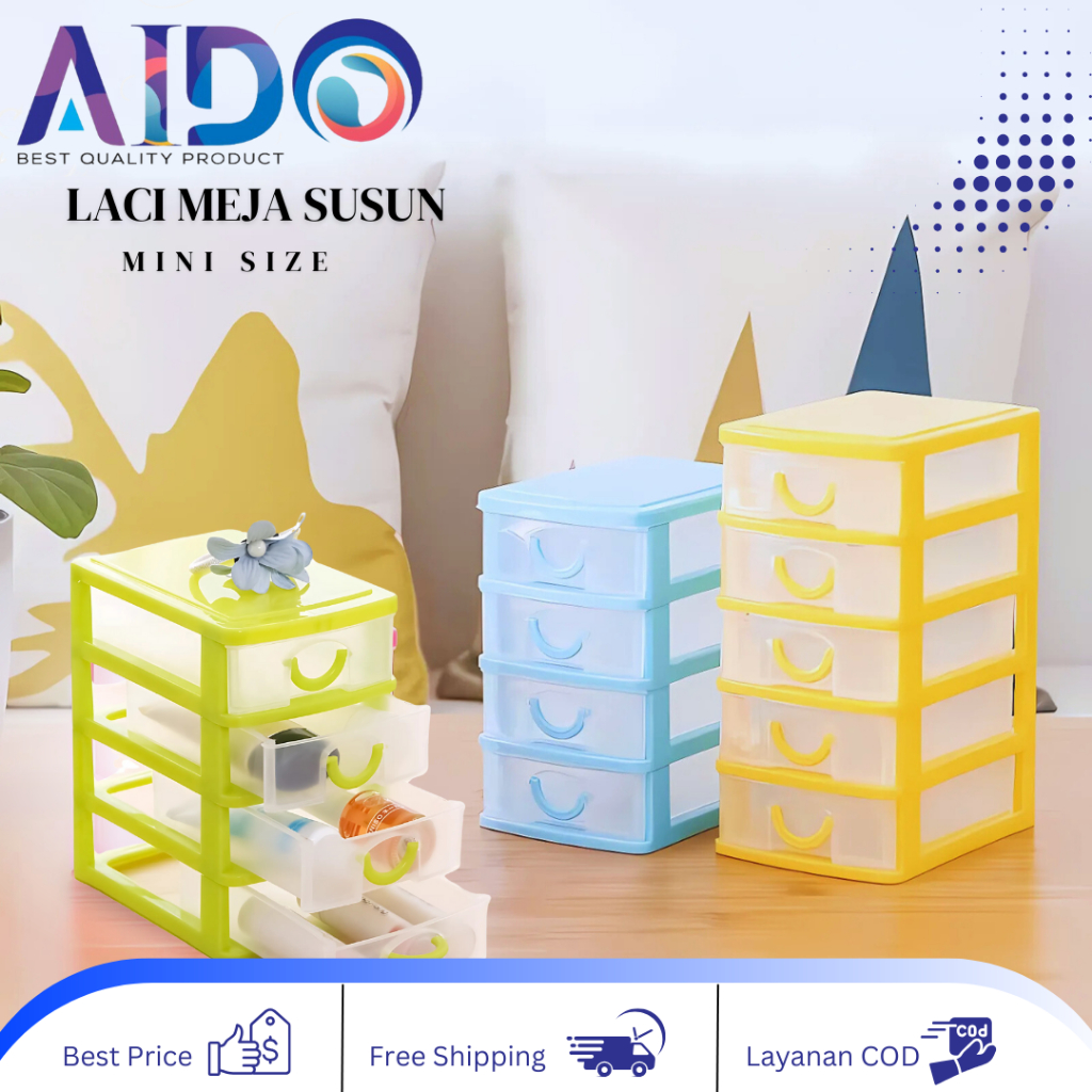 Laci Susun 3 Atau 4 Kecil / Laci Mini / Mini Container / Laci Plastik / Rak Susun Aksesoris Mini