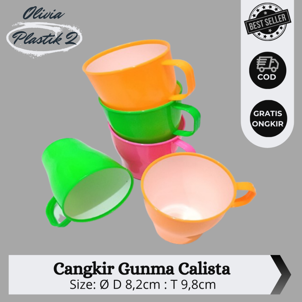 Gelas Cangkir Calista | Cangkir Gunma Plastik