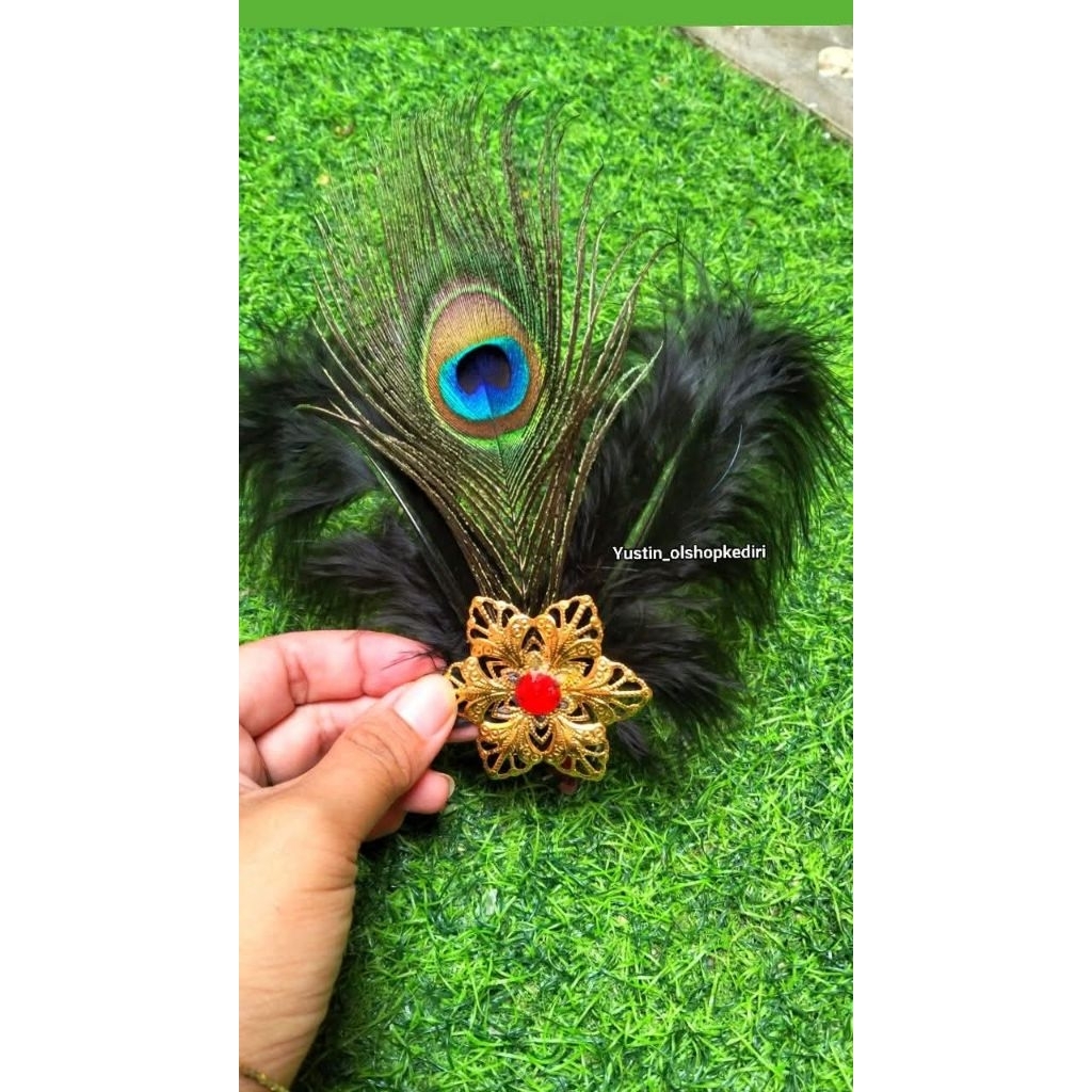 Bros pin bulu marabou asli/ Bros bulu/ Bros hiasan tari