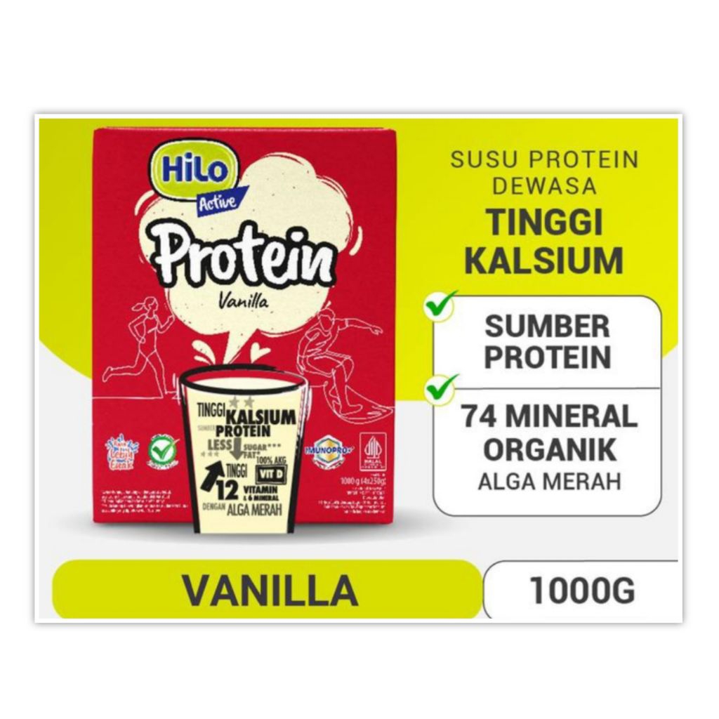 

Hilo Active Vanilla 1000 gr 1 kg Susu Protein Dewasa Tinggi Kalsium