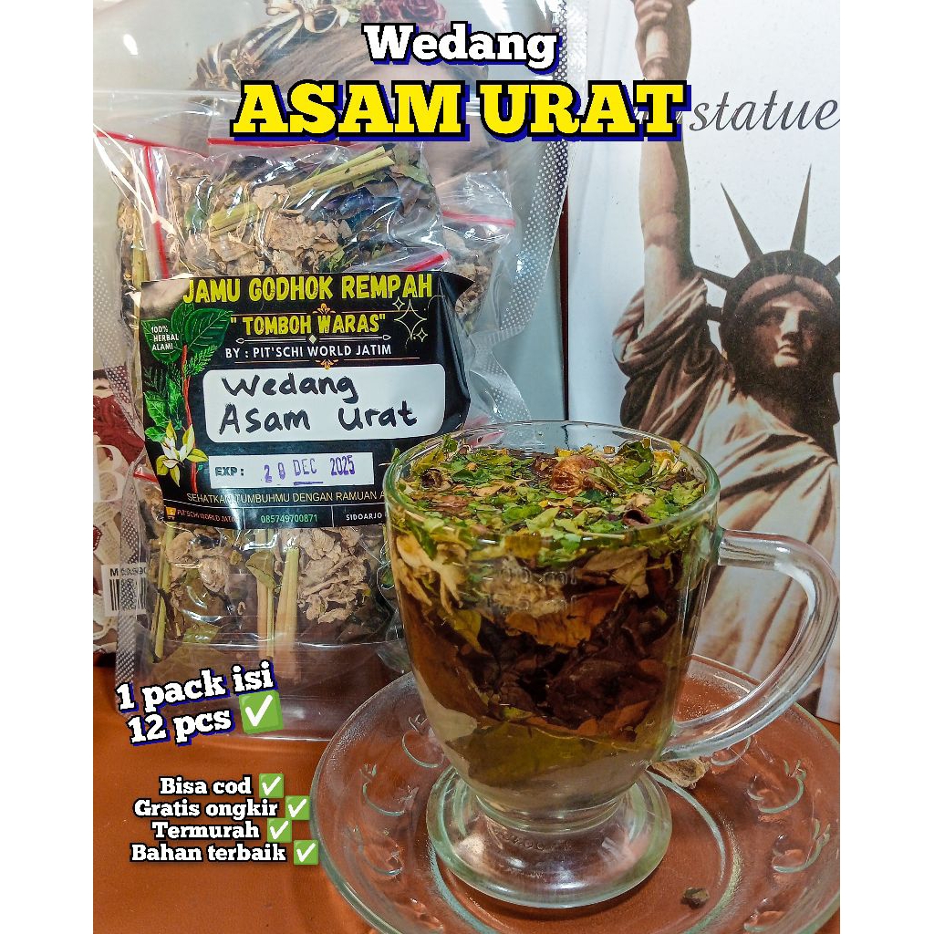 

WEDANG REMPAH ASAM URAT 1 PACK ISI 12 PCS// WEDANG REMPAH KESEHATAN ASAM URAT 1 PACK ISI 12 PCS// WEDANG KESEHATAN ASAM URAT
