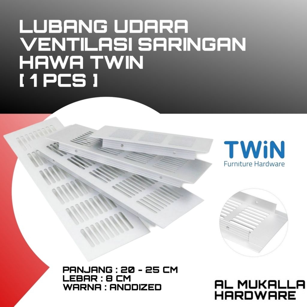 Lubang Udara Ventilasi Saringan Hawa Kitchen Set Alumunium TWIN Anodized | Ventilasi Kolong Dapur Al