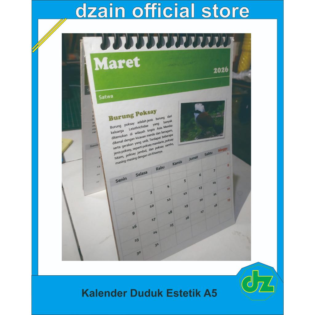 

Kalender Duduk Estetik A5 bisa custum