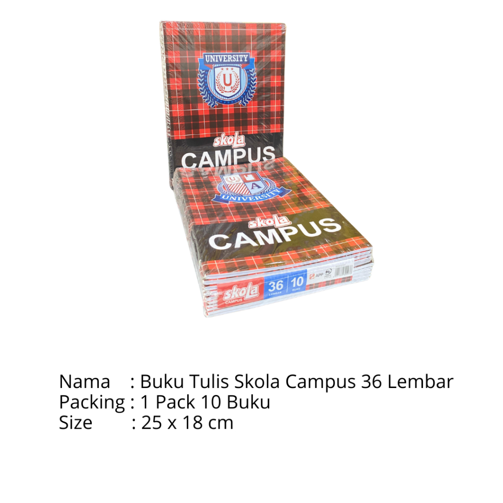 

Buku Tulis Skola Campus 36 Lembar (1 pack/ 10 buku)
